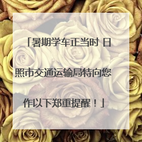 暑期学车正当时 日照市交通运输局特向您作以下郑重提醒！