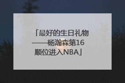 最好的生日礼物——杨瀚森第16顺位进入NBA