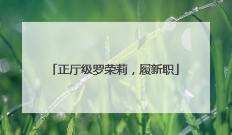 正厅级罗荣莉，履新职
