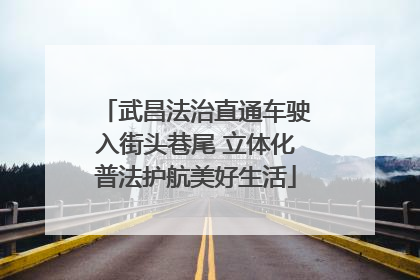 武昌法治直通车驶入街头巷尾 立体化普法护航美好生活