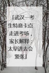 武汉一考生特意卡点走进考场，家长解释：太早进去会紧张