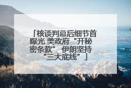核谈判幕后细节首曝光 美政府“开秘密条款” 伊朗坚持“三大底线”