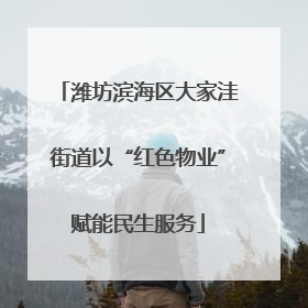 潍坊滨海区大家洼街道以“红色物业”赋能民生服务