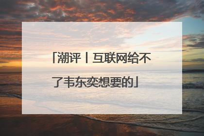潮评丨互联网给不了韦东奕想要的