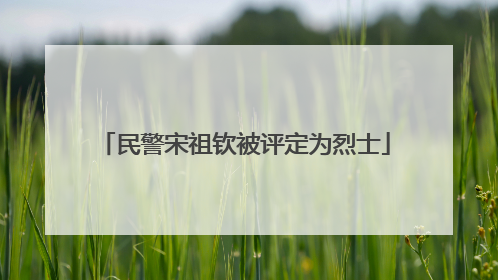 民警宋祖钦被评定为烈士