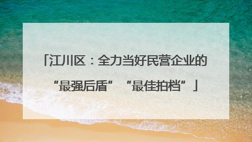 江川区：全力当好民营企业的“最强后盾”“最佳拍档”