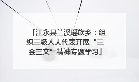江永县兰溪瑶族乡：组织三级人大代表开展“三会三文”精神专题学习