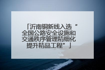 沂南铜新线入选“全国公路安全设施和交通秩序管理精细化提升精品工程”
