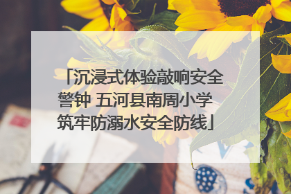 沉浸式体验敲响安全警钟 五河县南周小学筑牢防溺水安全防线