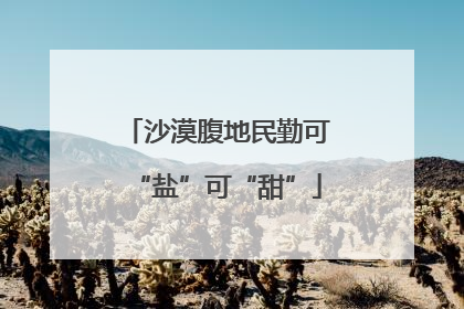 沙漠腹地民勤可“盐”可“甜”
