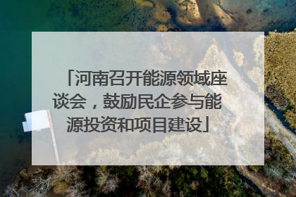 河南召开能源领域座谈会，鼓励民企参与能源投资和项目建设