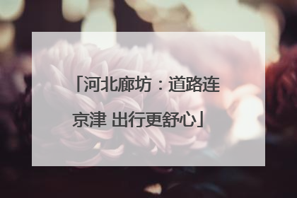 河北廊坊：道路连京津 出行更舒心