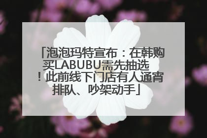 泡泡玛特宣布：在韩购买LABUBU需先抽选！此前线下门店有人通宵排队、吵架动手
