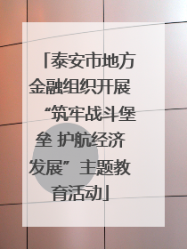 泰安市地方金融组织开展“筑牢战斗堡垒 护航经济发展”主题教育活动
