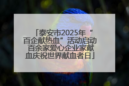 泰安市2025年“百企献热血”活动启动 百余家爱心企业家献血庆祝世界献血者日