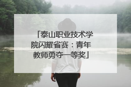 泰山职业技术学院闪耀省赛：青年教师勇夺一等奖