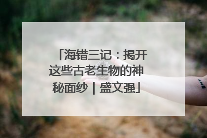 海错三记：揭开这些古老生物的神秘面纱｜盛文强