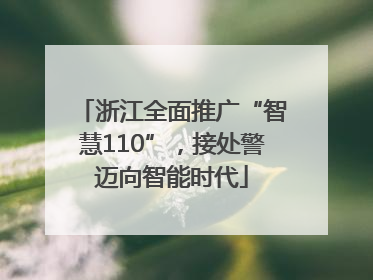 浙江全面推广“智慧110”，接处警迈向智能时代