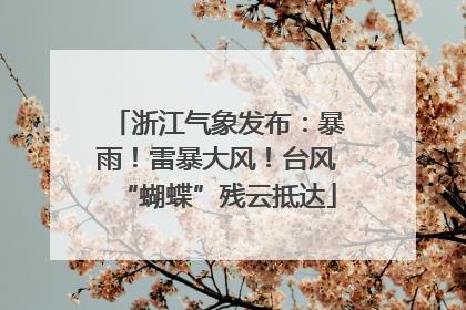 浙江气象发布：暴雨！雷暴大风！台风“蝴蝶”残云抵达
