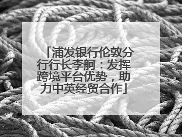 浦发银行伦敦分行行长李舸：发挥跨境平台优势，助力中英经贸合作