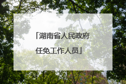 湖南省人民政府任免工作人员