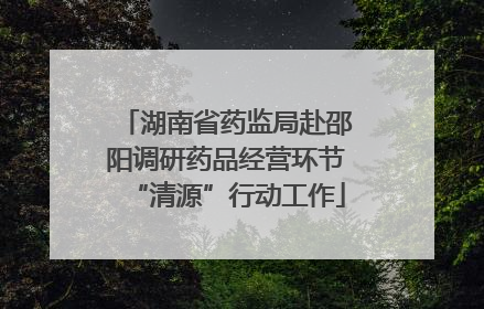 湖南省药监局赴邵阳调研药品经营环节“清源”行动工作