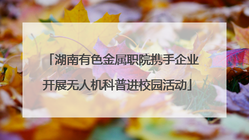 湖南有色金属职院携手企业开展无人机科普进校园活动
