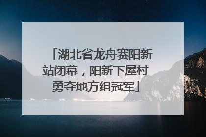湖北省龙舟赛阳新站闭幕，阳新下屋村勇夺地方组冠军