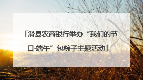 滑县农商银行举办“我们的节日·端午”包粽子主题活动