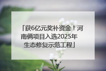 获6亿元奖补资金！河南俩项目入选2025年生态修复示范工程