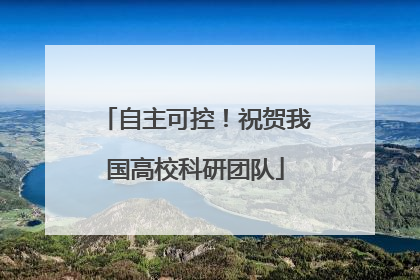 自主可控！祝贺我国高校科研团队