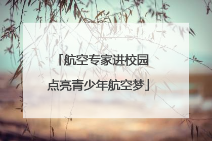 航空专家进校园 点亮青少年航空梦