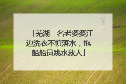 芜湖一名老婆婆江边洗衣不慎落水，拖船船员跳水救人