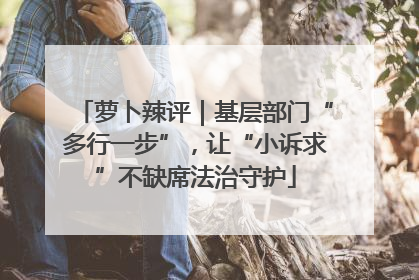 萝卜辣评｜基层部门“多行一步”，让“小诉求”不缺席法治守护