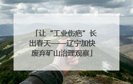 让“工业伤疤”长出春天——辽宁加快废弃矿山治理观察