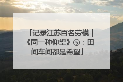 记录江苏百名劳模｜《同一种仰望》⑤：田间车间都是希望