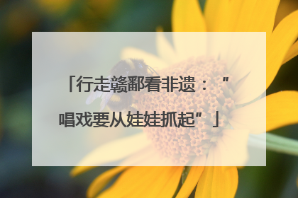 行走赣鄱看非遗：“唱戏要从娃娃抓起”