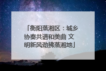 衡阳蒸湘区：城乡协奏共谱和美曲 文明新风劲拂蒸湘地