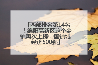 西部排名第14名！绵阳高新区这个乡镇再次上榜中国镇域经济500强