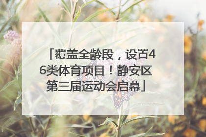 覆盖全龄段，设置46类体育项目！静安区第三届运动会启幕