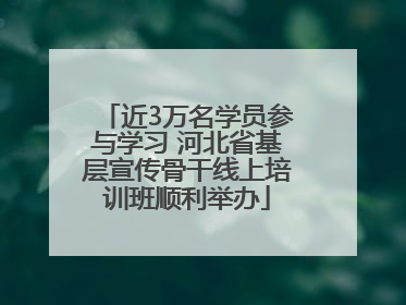 近3万名学员参与学习 河北省基层宣传骨干线上培训班顺利举办