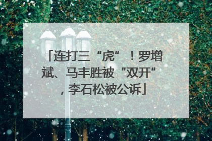 连打三“虎”！罗增斌、马丰胜被“双开”，李石松被公诉