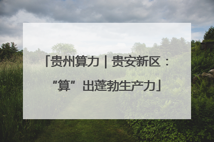 贵州算力｜贵安新区：“算”出蓬勃生产力