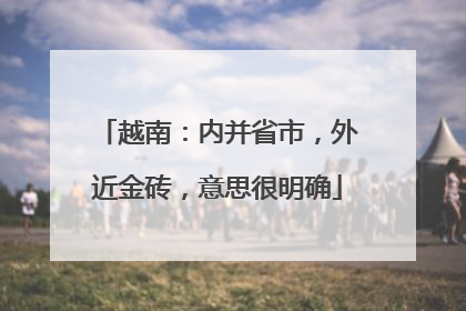 越南：内并省市，外近金砖，意思很明确