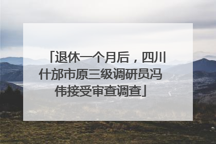 退休一个月后，四川什邡市原三级调研员冯伟接受审查调查