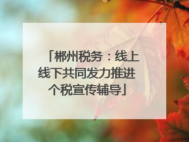 郴州税务：线上线下共同发力推进个税宣传辅导