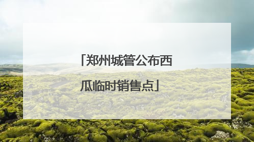 郑州城管公布西瓜临时销售点