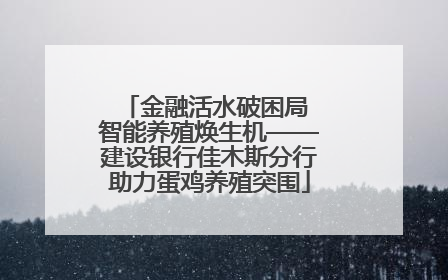 金融活水破困局 智能养殖焕生机——建设银行佳木斯分行助力蛋鸡养殖突围