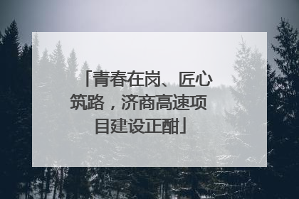 青春在岗、匠心筑路，济商高速项目建设正酣