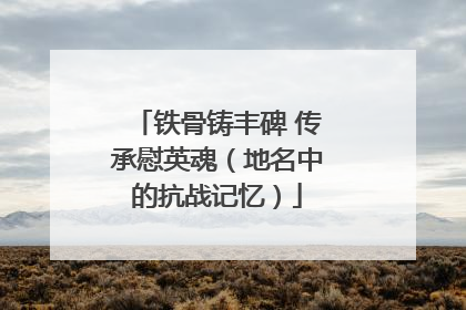 铁骨铸丰碑 传承慰英魂（地名中的抗战记忆）